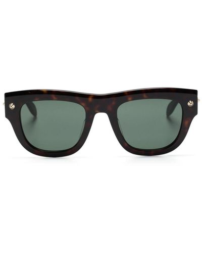 Alexander McQueen Stud-detailed Tinted Sunglasses - Green