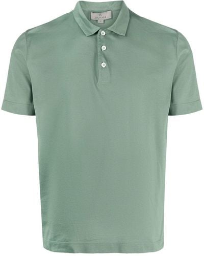 Canali Short-sleeved Cotton Polo Shirt - Green