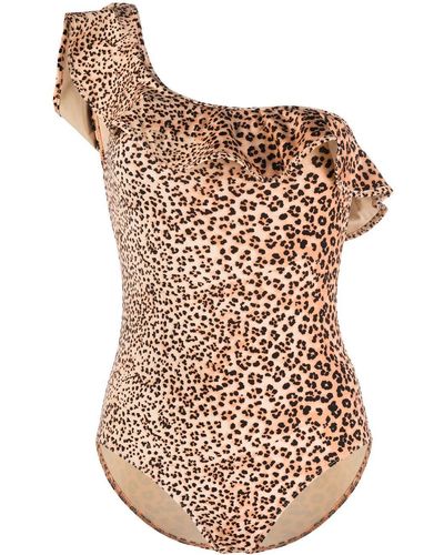 Ulla Johnson One-shoulder Slow Leopard Swimsuit - Natural