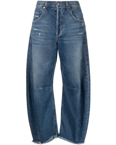 Citizens of Humanity Hoch sitzende Tapered-Jeans - Blau