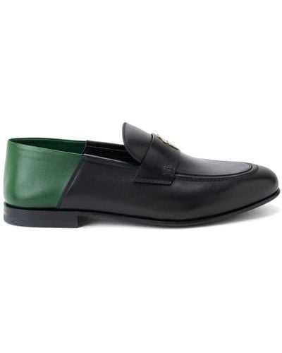 Ferragamo Appliqué-logo Leather Loafers - Green