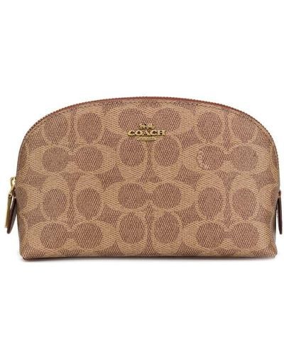 COACH Cosmetic Case In Signature Canvas - Brown