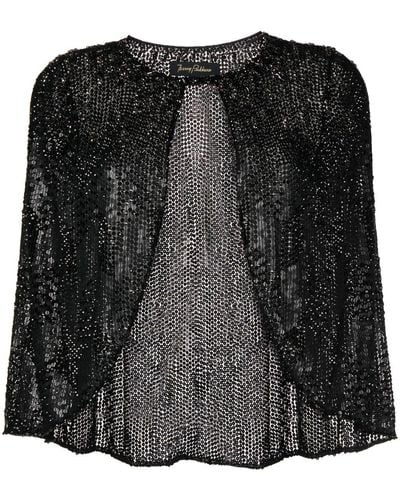 Jenny Packham Mimis Sequin-embellished Cape - Black