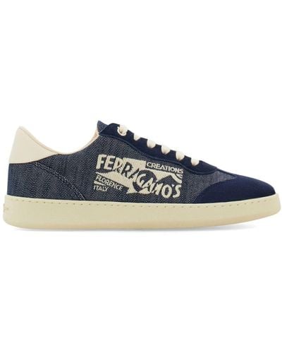 Ferragamo Sneakers mit Logo-Print - Blau