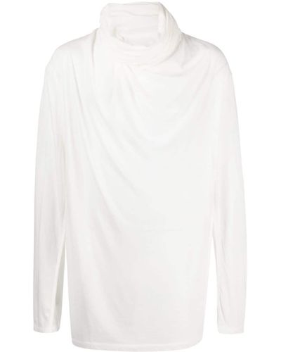 Julius Roll-neck Semi-sheer Sweater - White