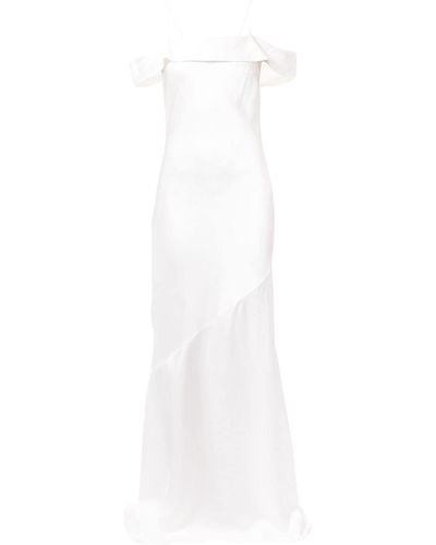 Rebecca Vallance Olivia Off-shoulder Slip Gown - White