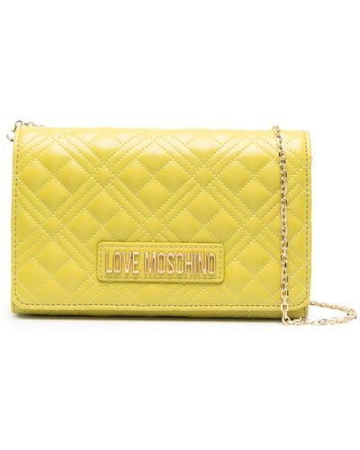 Love Moschino Logo-lettering Shoulder Bag - Yellow