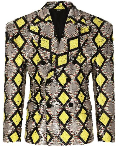 Dolce & Gabbana Sequin-embellished Double-breasted Blazer - Green