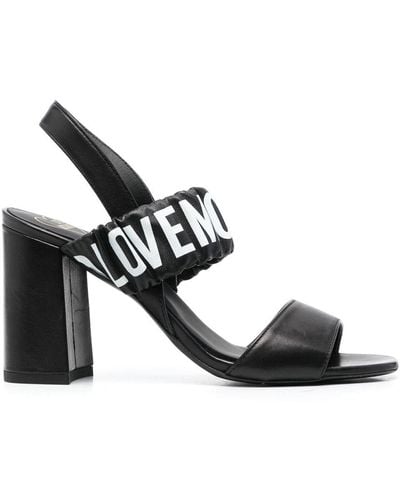 Love Moschino Logo-print Slingback 90mm Sandals - Black
