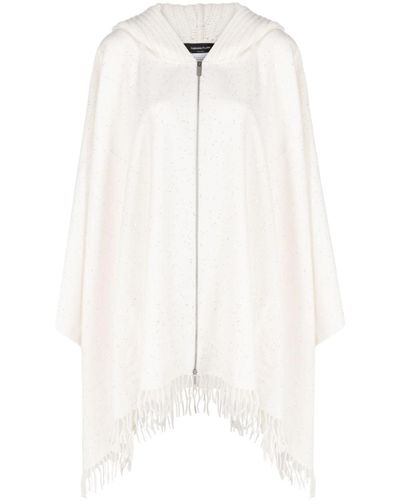 Fabiana Filippi Knitted Zip-up Cape - White