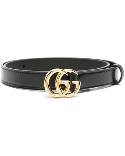 Gucci Thin Patent Double G Belt - Zwart