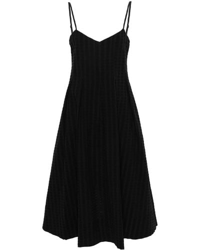Asceno Kate Textured Midi Dress - Black