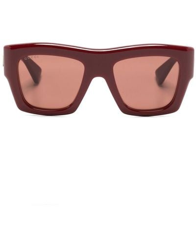 Gucci Sonnenbrille mit eckigem Gestell - Pink