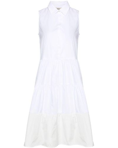 Herno Robe-chemise à détails plissés - Blanc