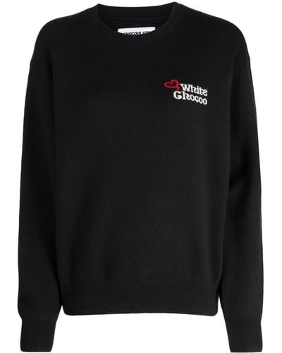 Chocoolate Intarsia-knit Logo Crew-neck Jumper - Black
