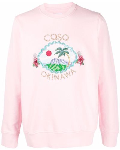 Casablancabrand Coso Okinawa Embroidered Sweatshirt - Pink