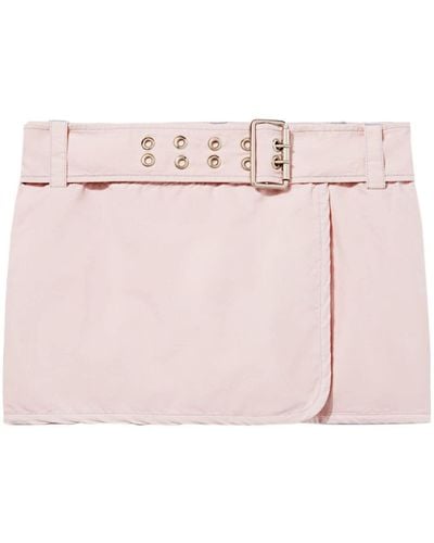 Emilio Pucci Eyelet Detail Belted Miniskirt - Pink