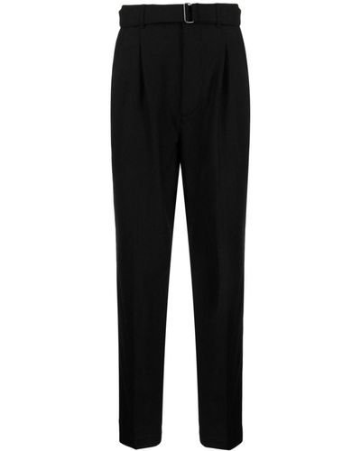 Michael Kors Belted Tapered-leg Trousers - Black