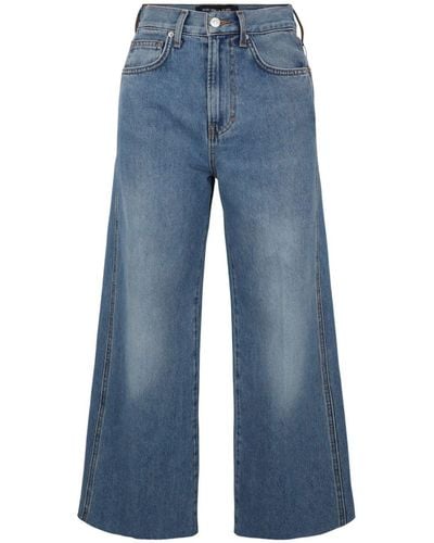 Veronica Beard Jeans crop a vita alta - Blu