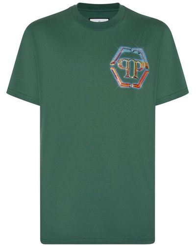 Philipp Plein Ss Hexagon Logo T-shirt - Green