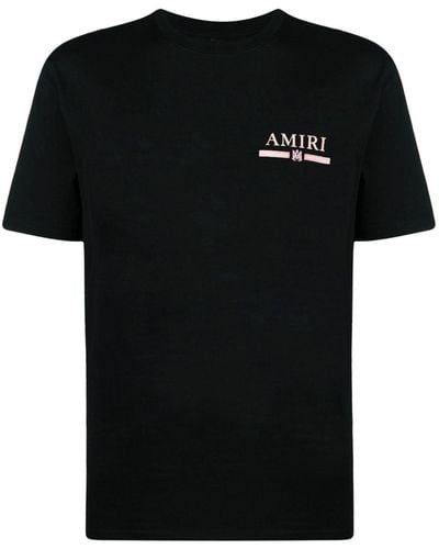 Amiri Watercolor Bar Cotton T-shirt - Black