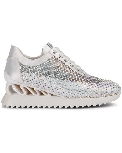 Le Silla Gilda 60mm Crystal-embellished Trainers - White