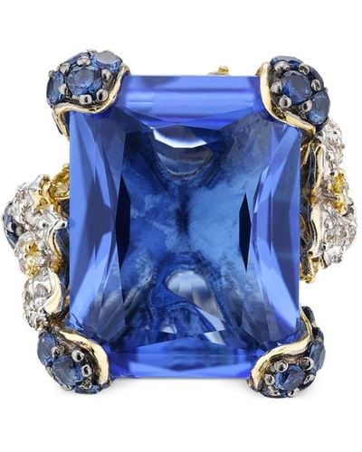 Anabela Chan 18kt Goldvermeil Ring mit Aschenputtel - Blau