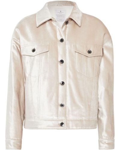 Brunello Cucinelli Padded Pearlescent-finish Jacket - Natural