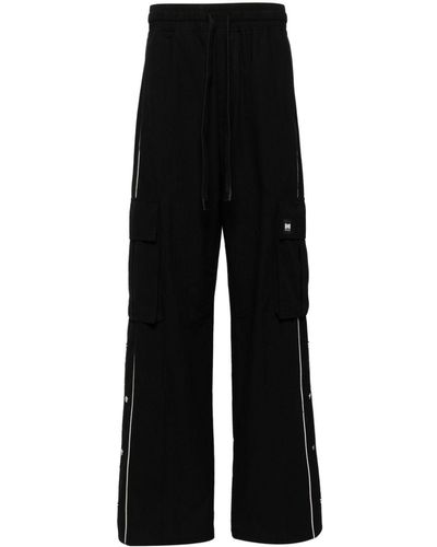 NAHMIAS Side Press-stud Detailing Cargo Trousers - Black