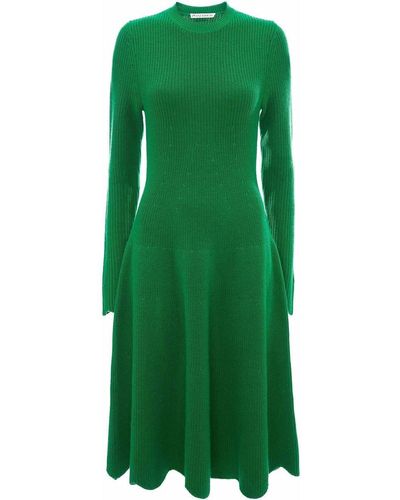 JW Anderson Midi-jurk Met Gewelfde Afwerking - Groen