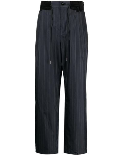 Sacai Pinstripe Tailored Pants - Blue