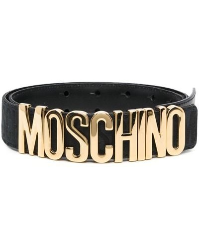Moschino Cinturón con hebilla del logo - Negro