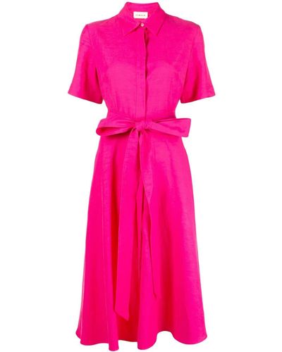 P.A.R.O.S.H. Belted-waist Midi Dress - Pink