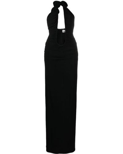 Magda Butrym Strapless Plunge Maxi Dress - Black