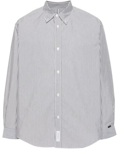 WTAPS Striped Long-sleeved Shirt - Gray