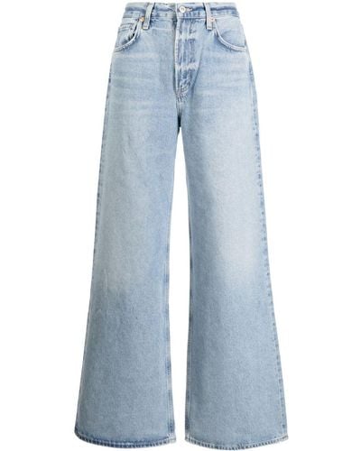 Citizens of Humanity Halbhohe Wide-Leg-Jeans - Blau