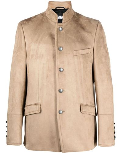 Karl Lagerfeld Glory Faux-suede Jacket - Natural