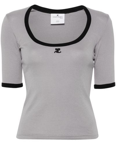 Courreges Holistic Contrast T-Shirt - Grau
