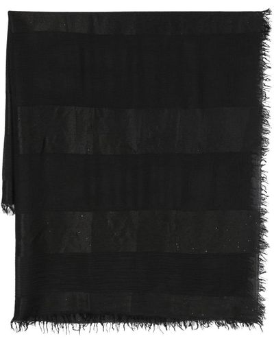 Lorena Antoniazzi Sequin-embellished Fine-knit Scarf - Black