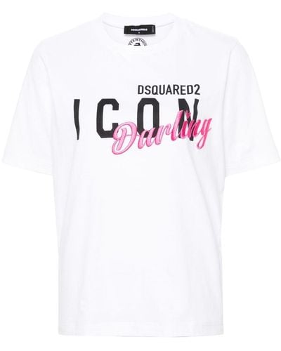 DSquared² T-shirt Met Print - Wit