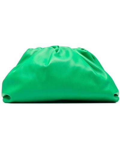 Bottega Veneta The Pouch Leather Clutch Bag - Green