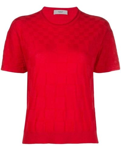 Pringle of Scotland Checkerboard Knitted T-shirt - Pink