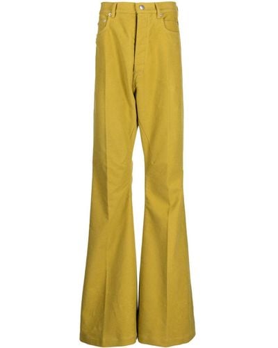 Rick Owens Wide-leg Cotton Trousers - Yellow