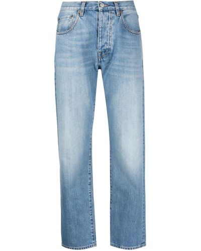 Fortela John Patch-detail Straight-leg Jeans - Blue