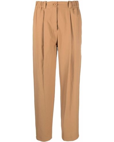 KENZO Inverted Pleat Chinos - Brown