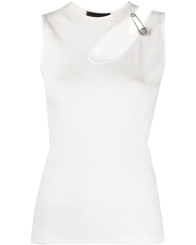 Philipp Plein Cutout Safety Pin T-shirt - White