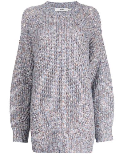 B+ AB Crew-neck Knitted Jumper - Grey