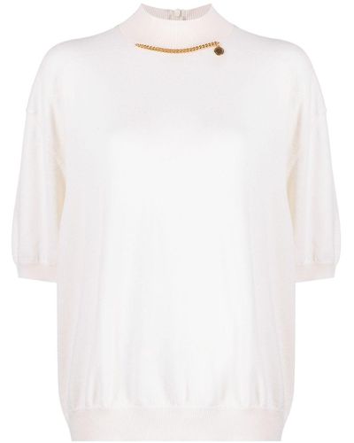 Stella McCartney Falabella Chain-detailed Knited Top - White