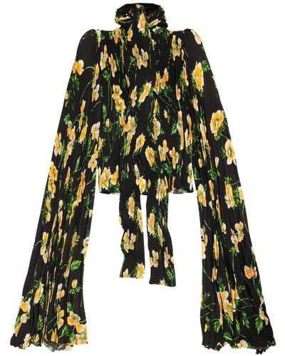 Balenciaga Blusa con estampado floral - Negro
