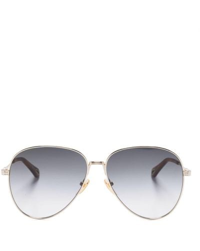 Chloé Gradient Pilot-frame Sunglasses - Metallic